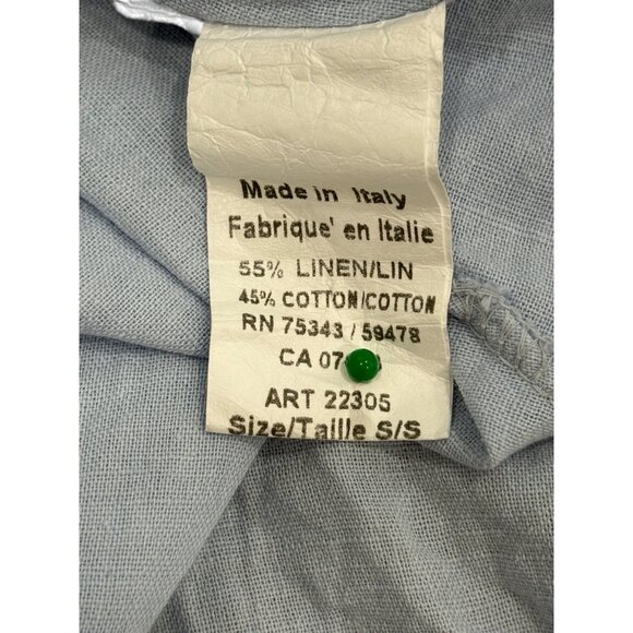 Terzo Millennio Button-Up Shirt Dress Light Blue Linen Blend Italy Womens Size S - Picture 7 of 8